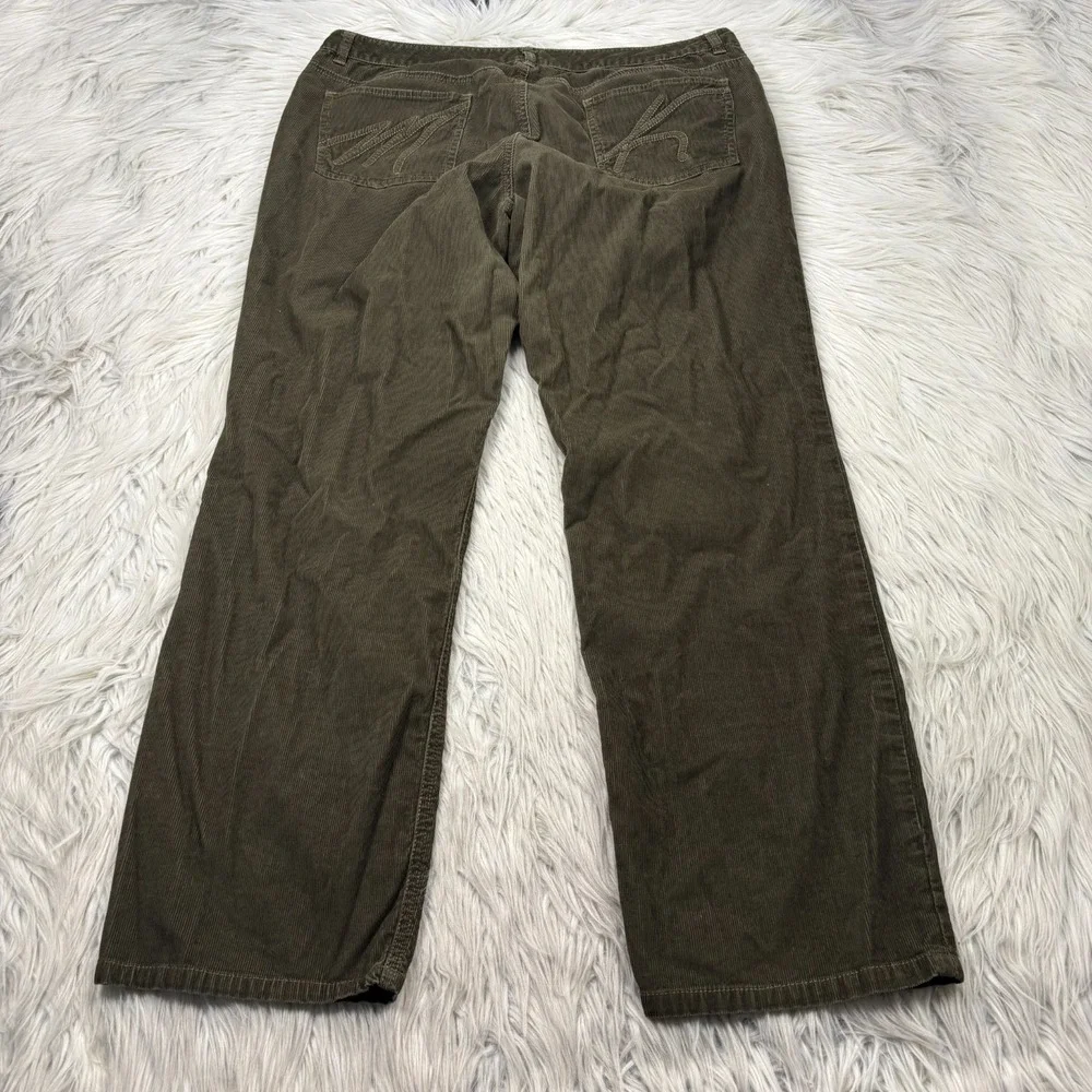 Michael Kors Women's 14P Olive Green Straight‎ Leg Corduroy Pants